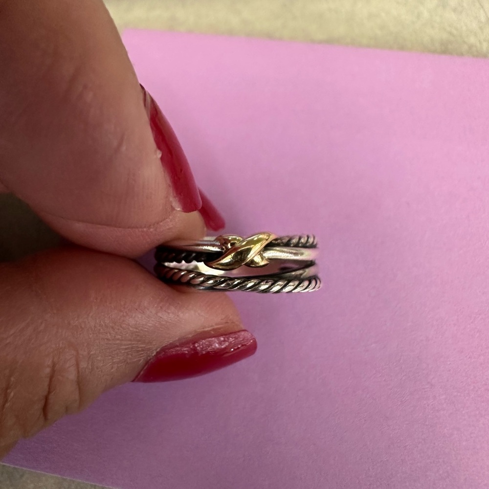 🌺Beautiful David Yurman silver and gold X ring.🌺